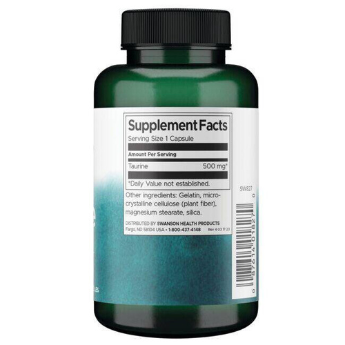 Swanson Taurine 500mg 100 Kapsułek