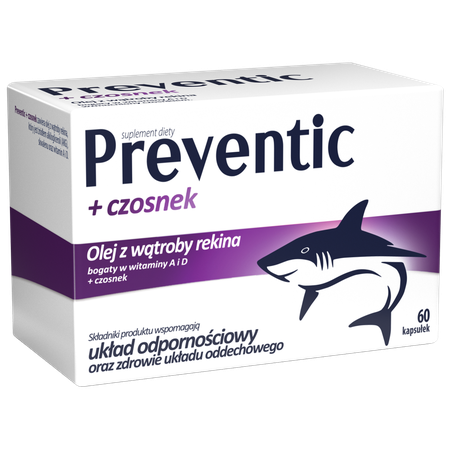 Preventic Shark Liver Oil with Garlic 60 Capsules