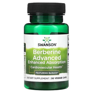 Swanson Berberine Advanced Enhanced Absorption Supports Metabolism and Heart 30 Capsules