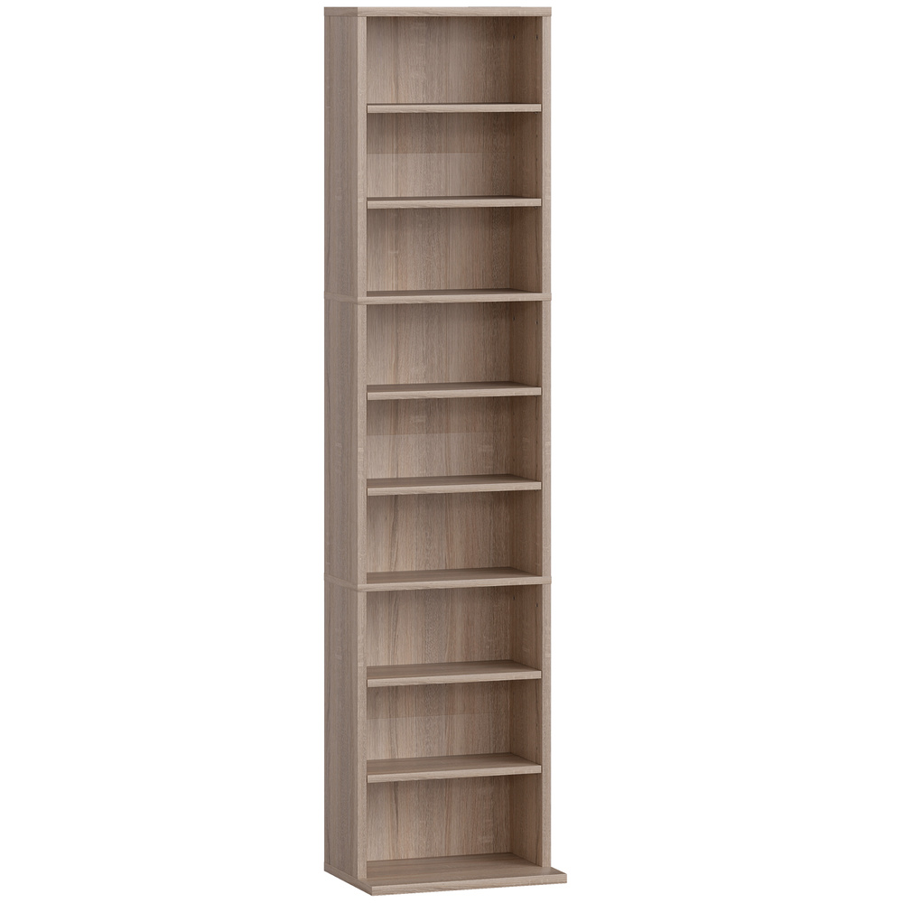 HOMCOM 260 Narrow CD Storage Unit - Natural Wood Finish