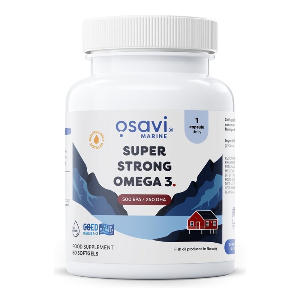Osavi Super Strong Omega 3 500 EPA / 250 DHA For Heart and Brain Support 60 Softgels