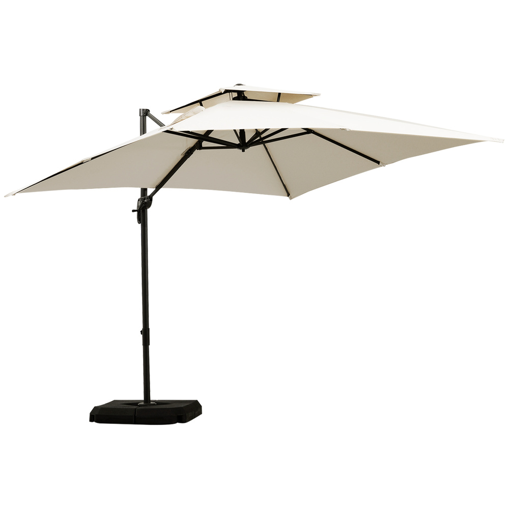 Outsunny Steel Frame Outdoor Roma Cantilever Umbrella