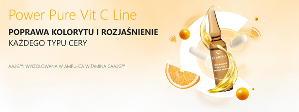 Clarena Power Pure Witamina C Line: Innowacyjny Krem Rozjaśniający z Technologią AA2G (50 ml + 1,5 ml Aktywnej Witaminy C)