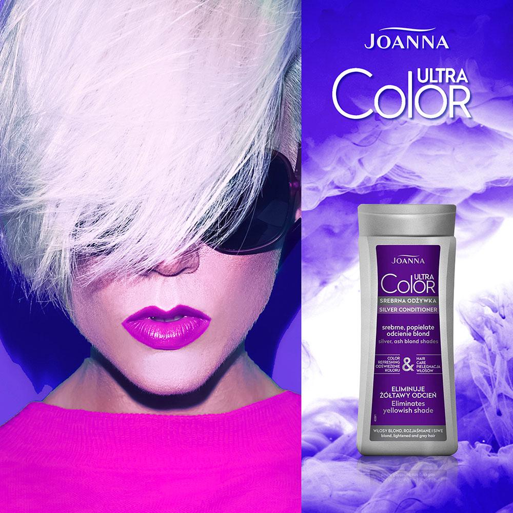 Joanna Ultra Color Odżywka Wzmacniająca Kolor Włosów Odcienie Srebrnego i Popielatego Blondu 200ml