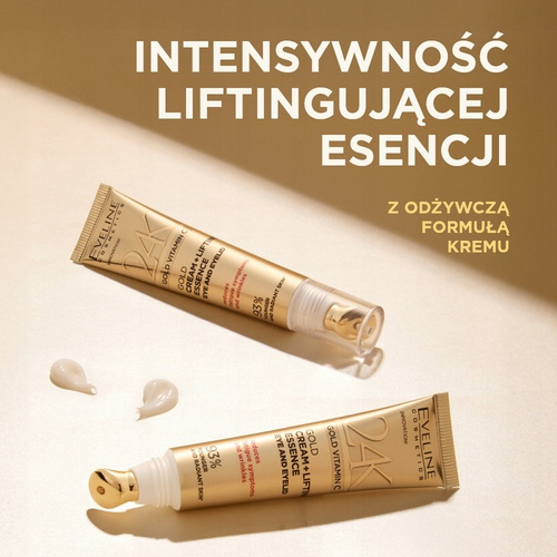 Eveline 24K Gold Vitamin C Złoty Krem + Esencja Liftingująca pod Oczy i na Powieki 15ml