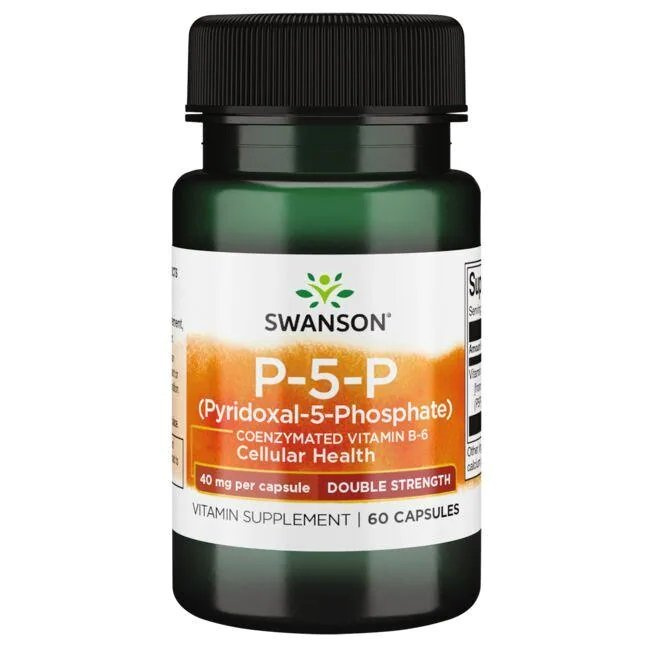 Swanson P-5-P (Pyridoxal-5-Phosphate) Coenzymated Vitamin B6 40mg 60 Capsules