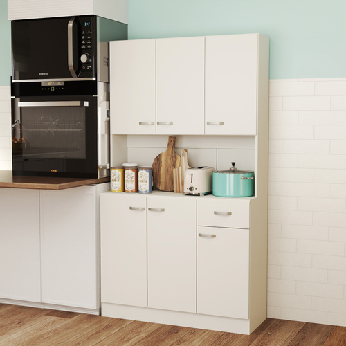 HOMCOM Freestanding Kitchen Pantry Storage Cabinet - White