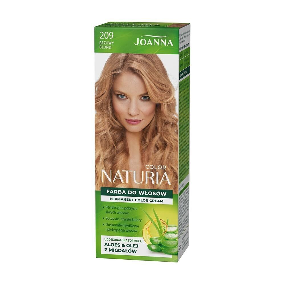 Joanna Naturia Trwały Kolor Włosów Farba Pielęgnacja Połysk Nr 209 Beżowy Blond 100ml