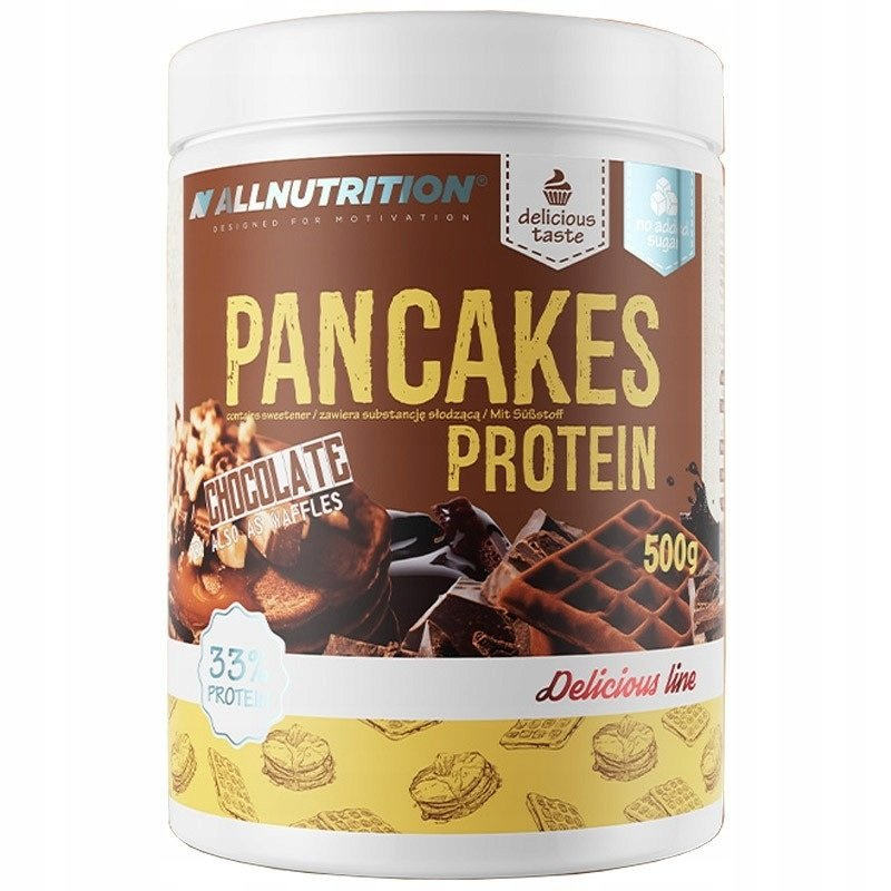 Allnutrition Pancakes Protein Czekoladowa Mieszanka na Naleśniki Białkowe Na Masę Mięśniową 500g