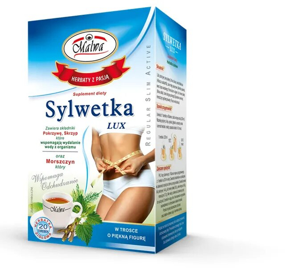 Malwa Sylwetka Lux Herbatka Ziołowa Wspomaga Dietę Odchudzają 20x2g