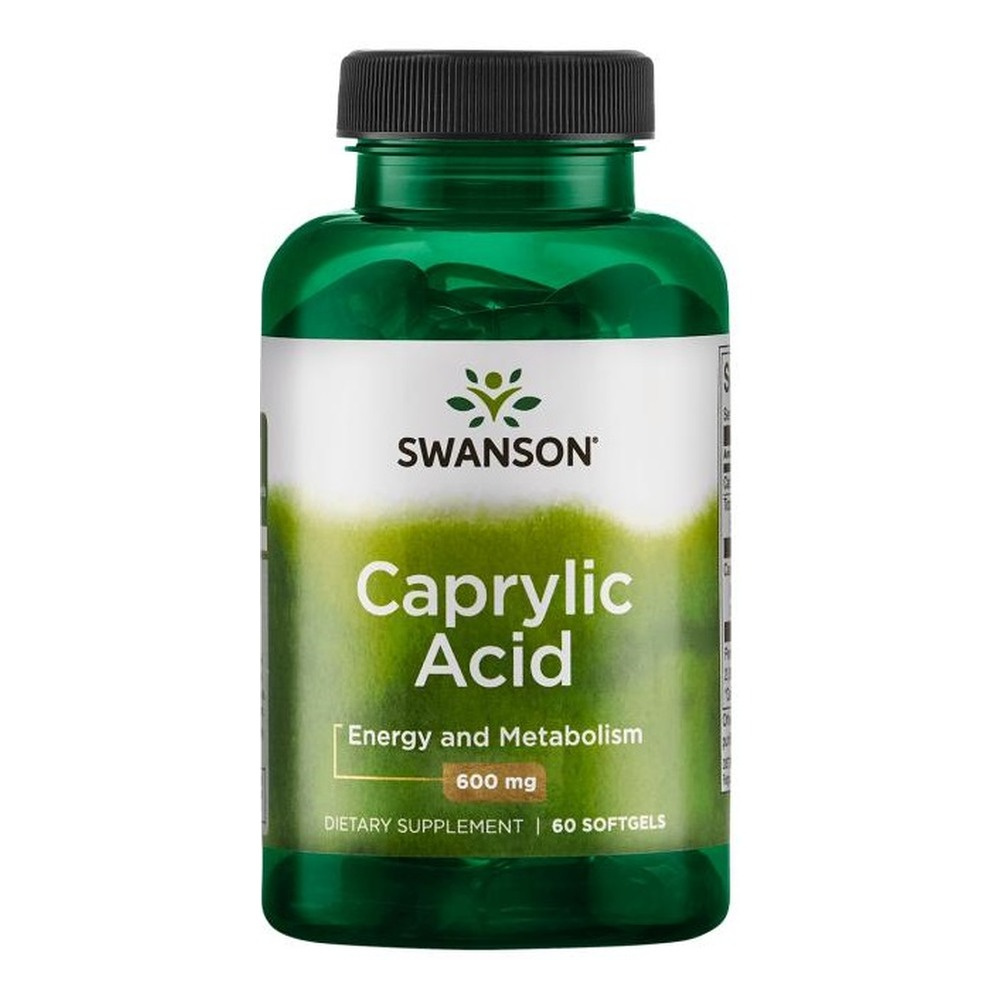 Swanson Caprylic Acid 600mg Supports Gut Microflora Balance 60 Capsules