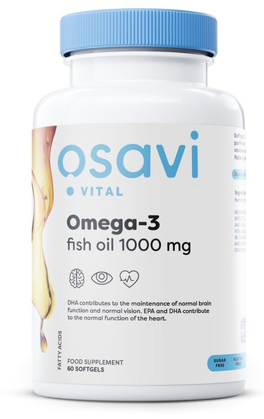 Osavi Omega-3 Fish Oil 1000mg Molecularly Distilled Lemon 60 Softgels