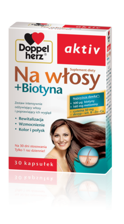 Doppelherz Aktiv Na Włosy + Biotyna Wzmacnia I Regeneruje Włosy 30 Tabletek