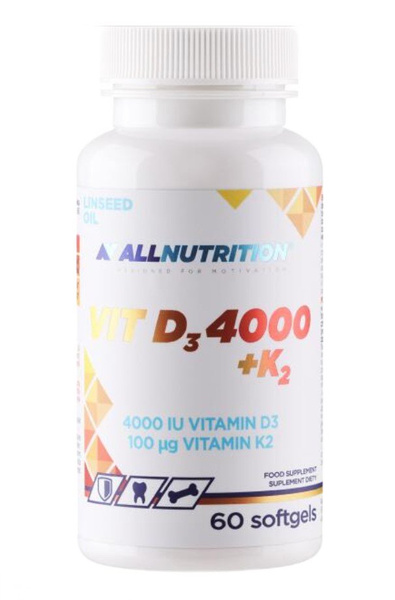 Allnutrition Witamina D3 4000 i K2 Na Odporność i Zdrowe Kości 60 Kapsułek