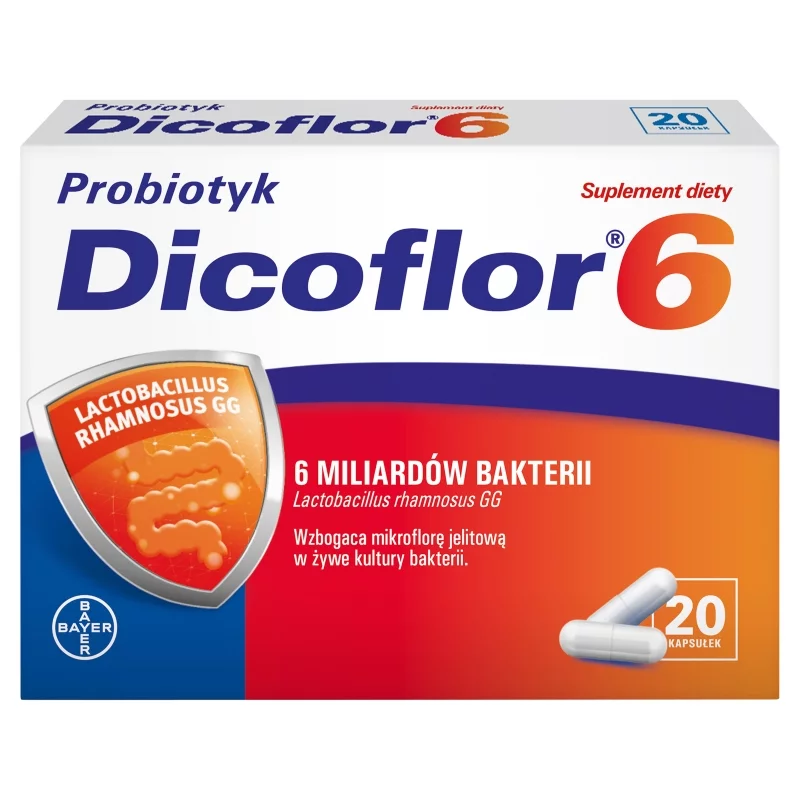 Dicoflor 6 Probiotyk dla Wsparcia Mikroflory Jelitowej 20 Kapsułek