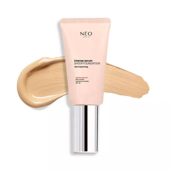 Neo Makeup Intense Serum Sheer SPF 30 Nawilżający Podkład Nr 3,5 Beige z Efektem Glass Skin 30ml