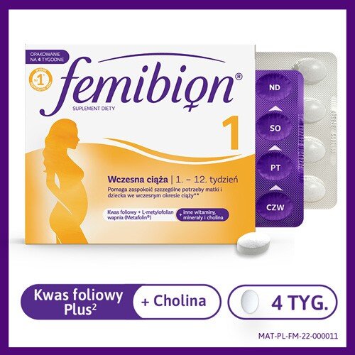 Femibion 1 Early Pregnancy Vitamins Minerals Folate D 1-12 Week 28 Tablets