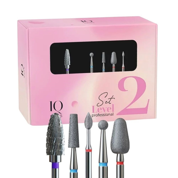 IQ Nails Poziom 2 Profesjonalny zestaw frezów dla stylistek 5szt