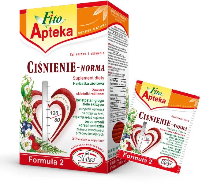 Malwa Fito Apteka Blood Pressure Norma Natural Herbal Tea with Aronia and Horsetail 20x2g