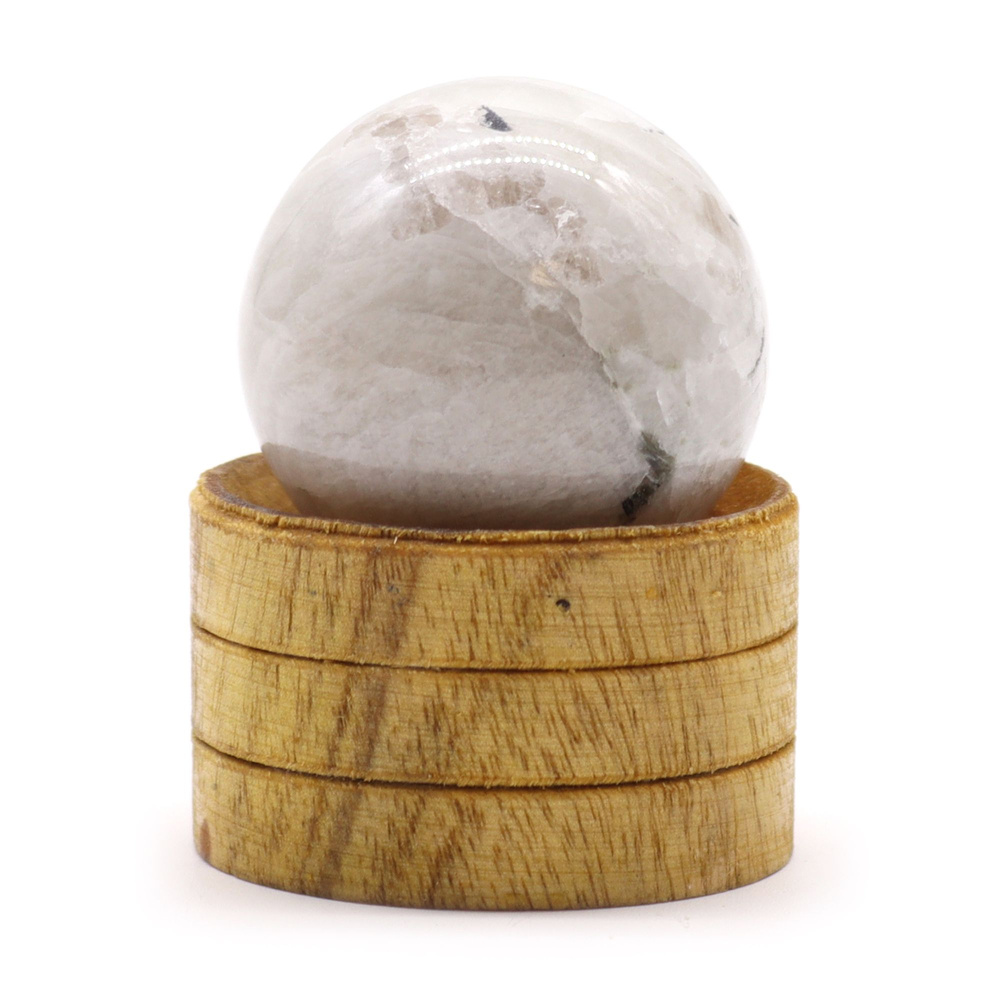 Gemstone Sphere 40mm - Indian Moonstone  with Stand