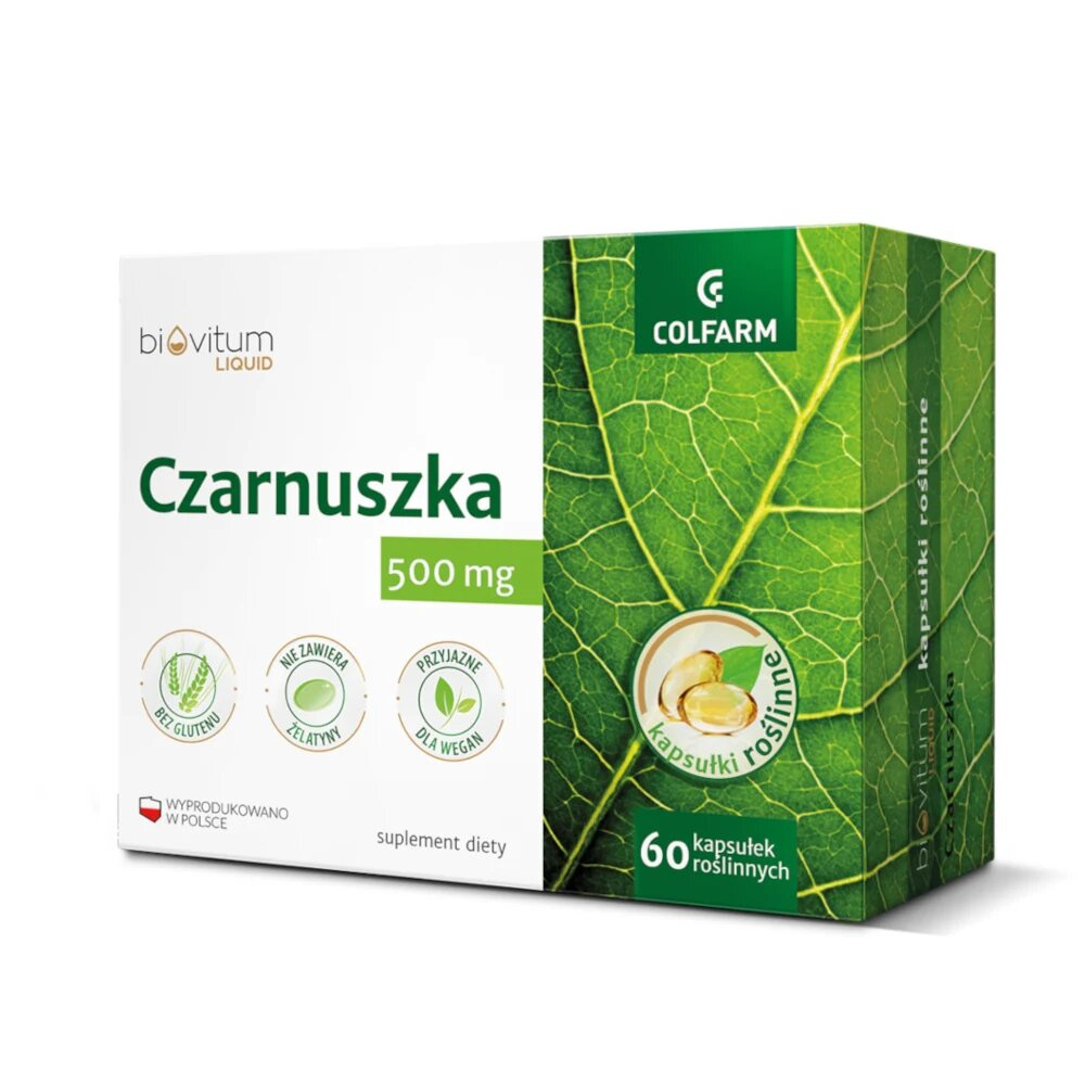 Colfarm Biovitum Czarnuszka 500mg Liquid w Kapsułkach Roślinnych 60 Kapsułek Best Before 28.02.26