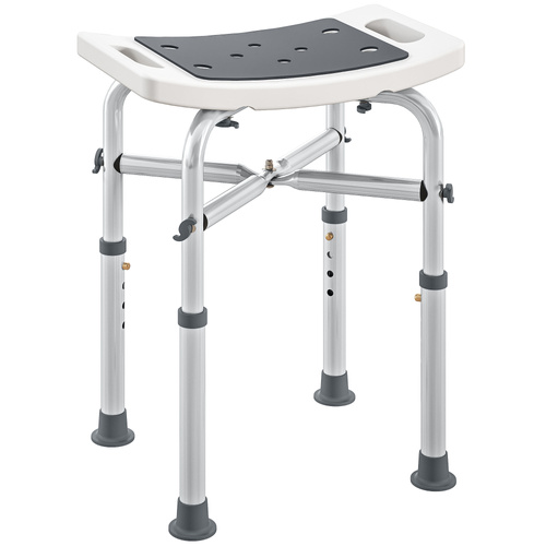 HOMCOM 44-51.5cm Aluminium Frame Shower/Bath Stool - Grey