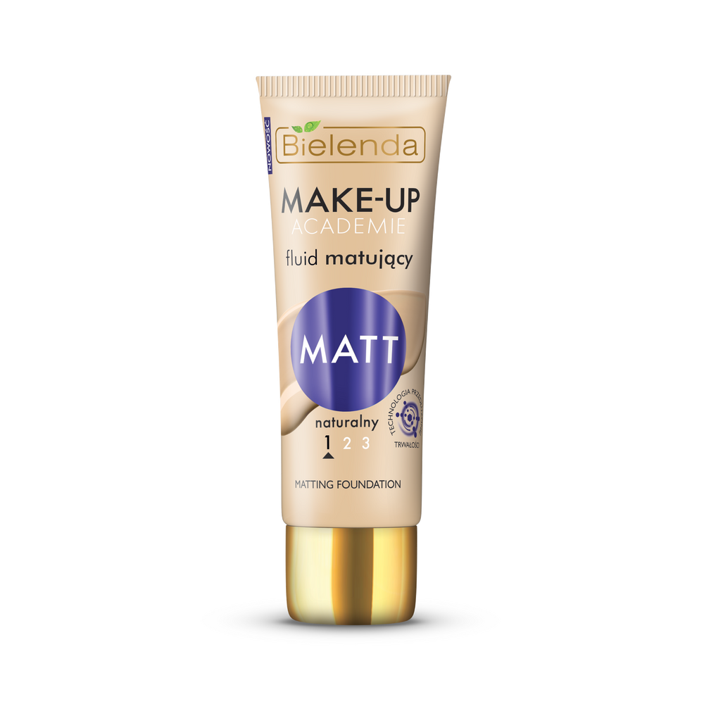Bielenda Make-Up Academie Matt Mattifying Fluid No. 1 Natural for Combination and Oily Skin 30g