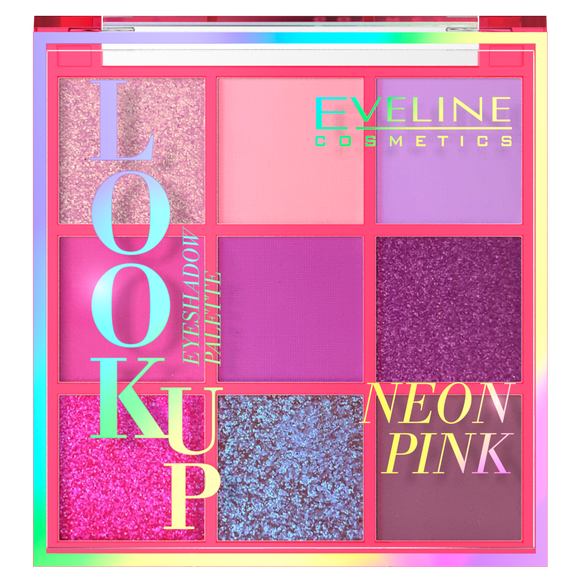 Eveline Eyeshadow Palette 9 Colours Look Up Neon Pink Eye Shadows 10.8g