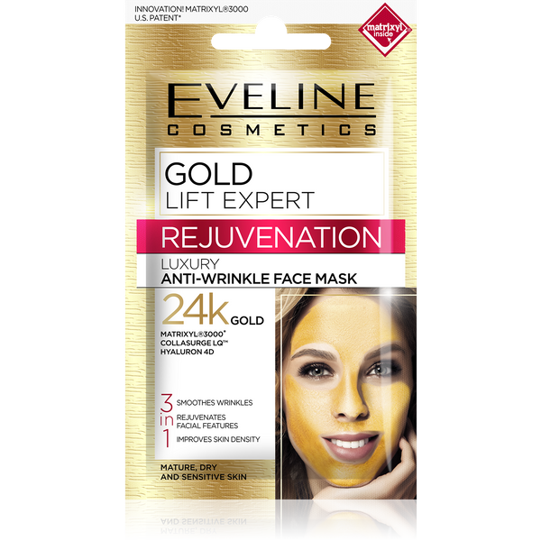 Eveline Gold Lift Expert Rejuvenation Luxurious Anti-Wrinkle Mask 3in1 7ml