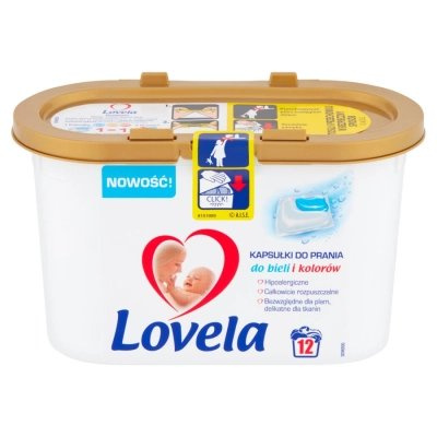Lovela Baby Hipoalergiczne Kapsułki do Prania do Bieli i Kolorów od Pierwszego Dnia Życia 12 Sztuk