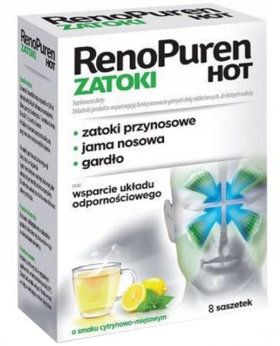 RenoPuren Zatoki Hot Wsparcie Górnych Dróg Oddechowych 8 Saszetek