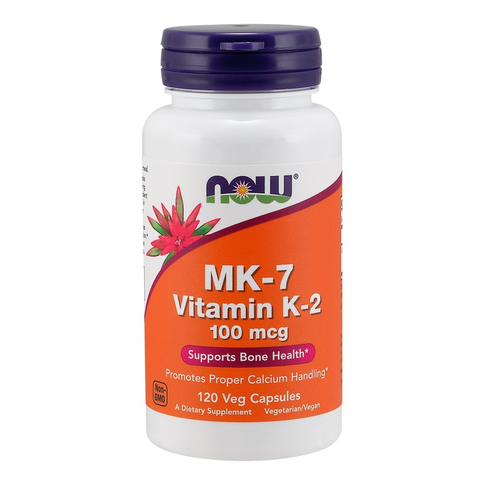 Now Foods MK-7 Vitamin K-2 100mcg Supports Blood Vessel Health 120 Capsules