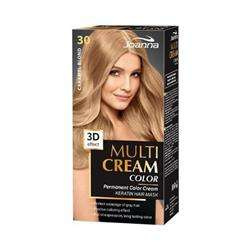 Joanna Multi Cream Color Farba do Włosów z Efektem 3D z Długotrwałym Efektem Nr 30 Karmelowy Blond 1 Sztuka