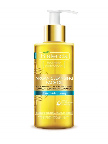 Bielenda Cleansing Face Oczyszczający Olej Arganowy z Kwasem Hialuronowym do Twarzy 140ml