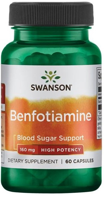 Swanson Benfotiamine 160mg Helps Control Sugar Levels & Supports Kidney Health 60 Capsules