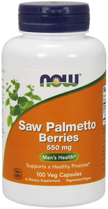 Now Foods Saw Palmetto Berries 550mg Palma Sabałowa Wspiera Zdrowie Prostaty 100 Kapsułek