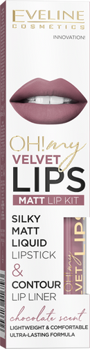 Eveline OML Silky Matt Liquid Lipstick & Contour Lip Liner 13 Brownie Biscotti 4,5ml