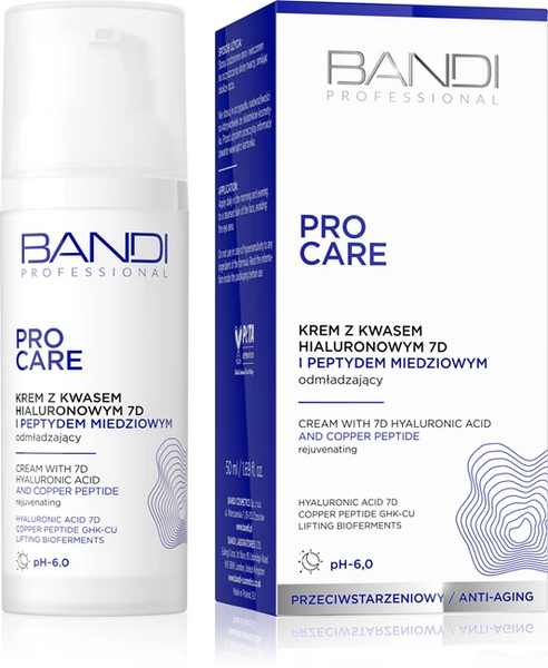 Bandi Pro Care Krem do Twarzy z Kwasem Hialuronowym 7D i Peptydem Miedziowym dla Skóry Dojrzałej 50ml