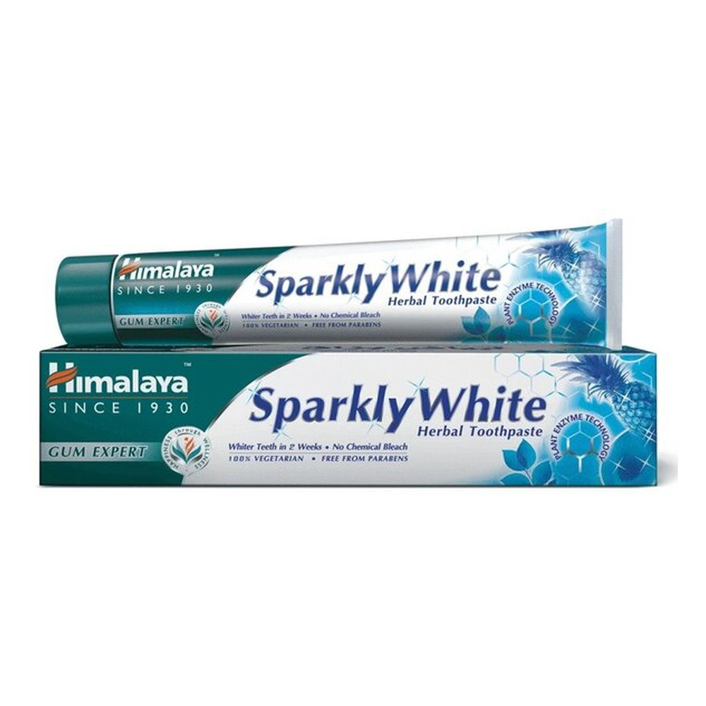 Himalaya Sparkly White Whitening Toothpaste with Advanced Herbal Formula with Papaya and Pineapple Enzymes 75ml