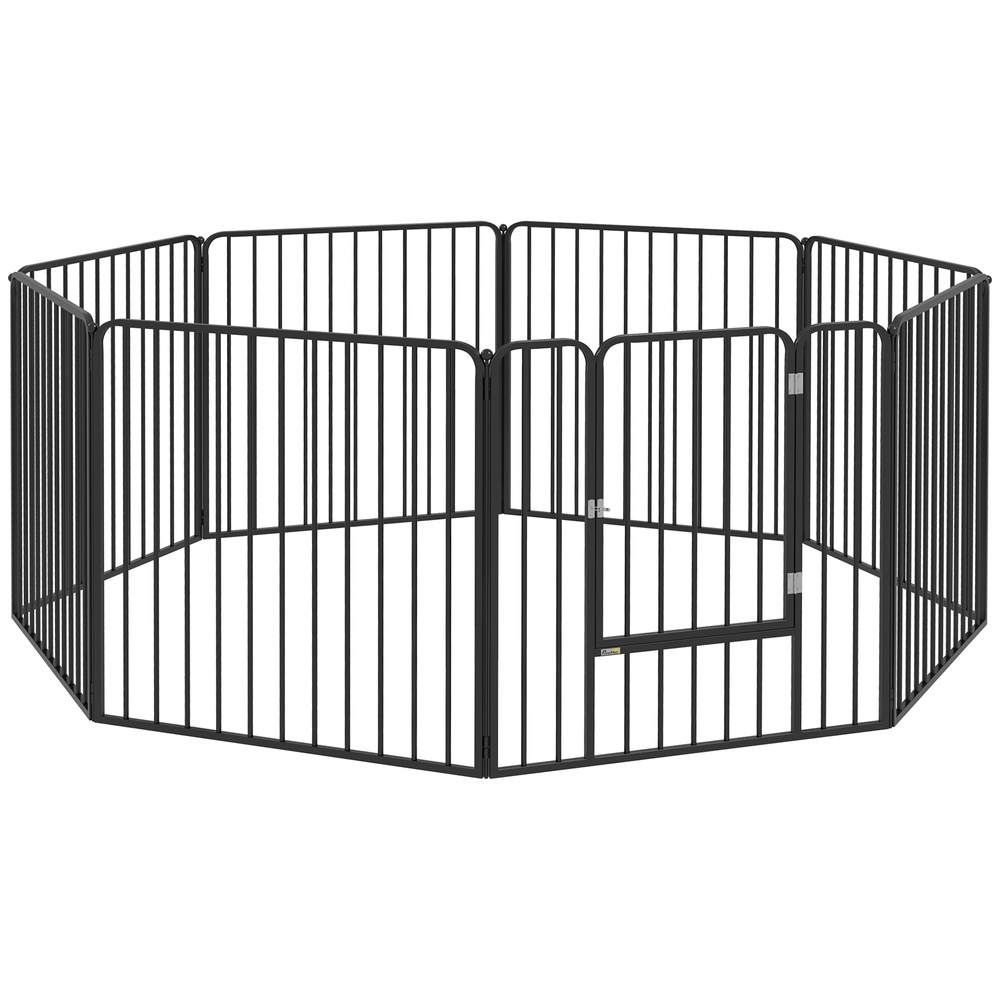 PawHut 80cm 8 Panels Heavy Duty Dog Pen, Pet Playpen for Indoors, Outdoors, Small, Medium Dogs