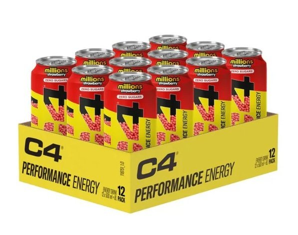 Cellucor C4 Performance Energy Millions Strawberry Napój Energetyczny Dla Zwiększenia Energii i Koncentracji 12 x 500ml