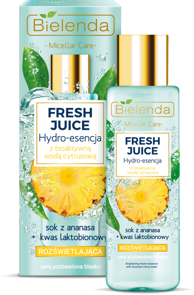 Bielenda Fresh Juice Hydro Esencja Rozświetlająca z Wodą Cytrusową Ananas 110ml