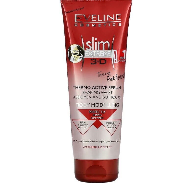 Eveline Slim Extreme 3D Termoaktywne Serum Modelujące Talię Brzuch i Pośladki 250ml