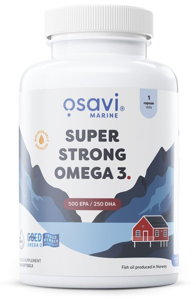 Osavi Super Strong Omega 3 500 EPA / 250 DHA for Brain and Heart Support 120 Softgels