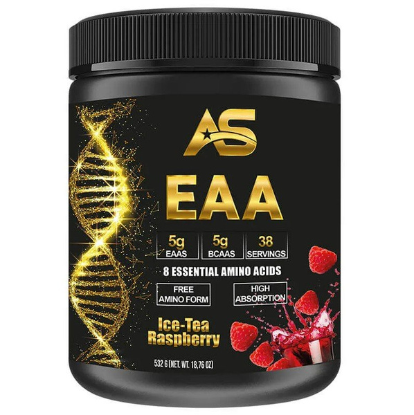 American Supps EAA Esencjonalne Aminokwasy w Proszku dla Sportowców Mrożona Herbata Malinowa 532g