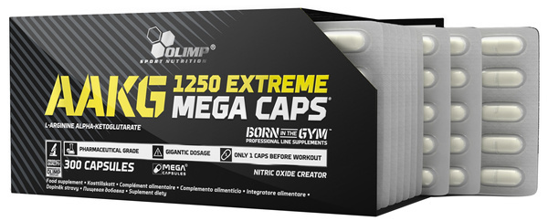 Olimp Nutrition AAKG Extreme Mega Caps with 1250 mg of Arginine for Men 300 Caps