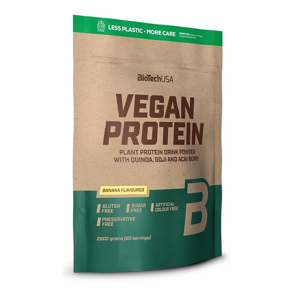 BioTechUSA Vegan Protein Białko roślinne, Banan 2000g