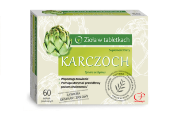 COLFARM Karczoch w tabletkach wspiera Wątrobę Wspomaga Trawienie 60 Tabl.
