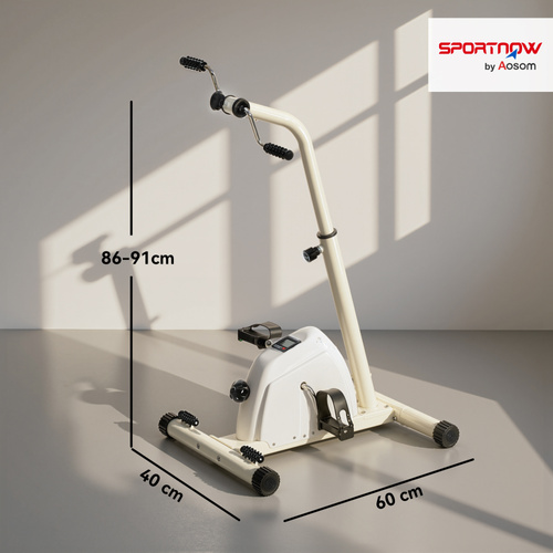 SPORTNOW Seated Pedal Exerciser with Dual Massage and Adjustable Height