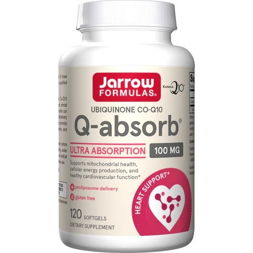 Jarrow Formulas Q-absorb Coenzyme Q10 100mg for Cellular Energy and Heart Support 120 Softgels